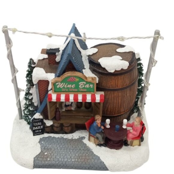 Enchanted Forest Holiday Lighted Wine Bar Decor New - Picture 2 of 5